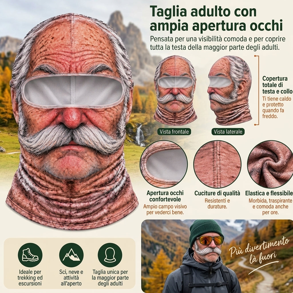 Volti Sender: taglia adulto con ampia apertura occhi