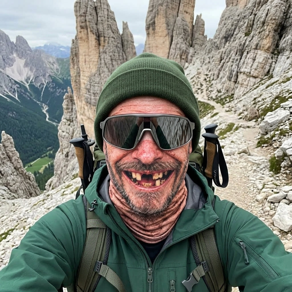 Volti Sender Maschera da Escursionismo - Nonno Burlone